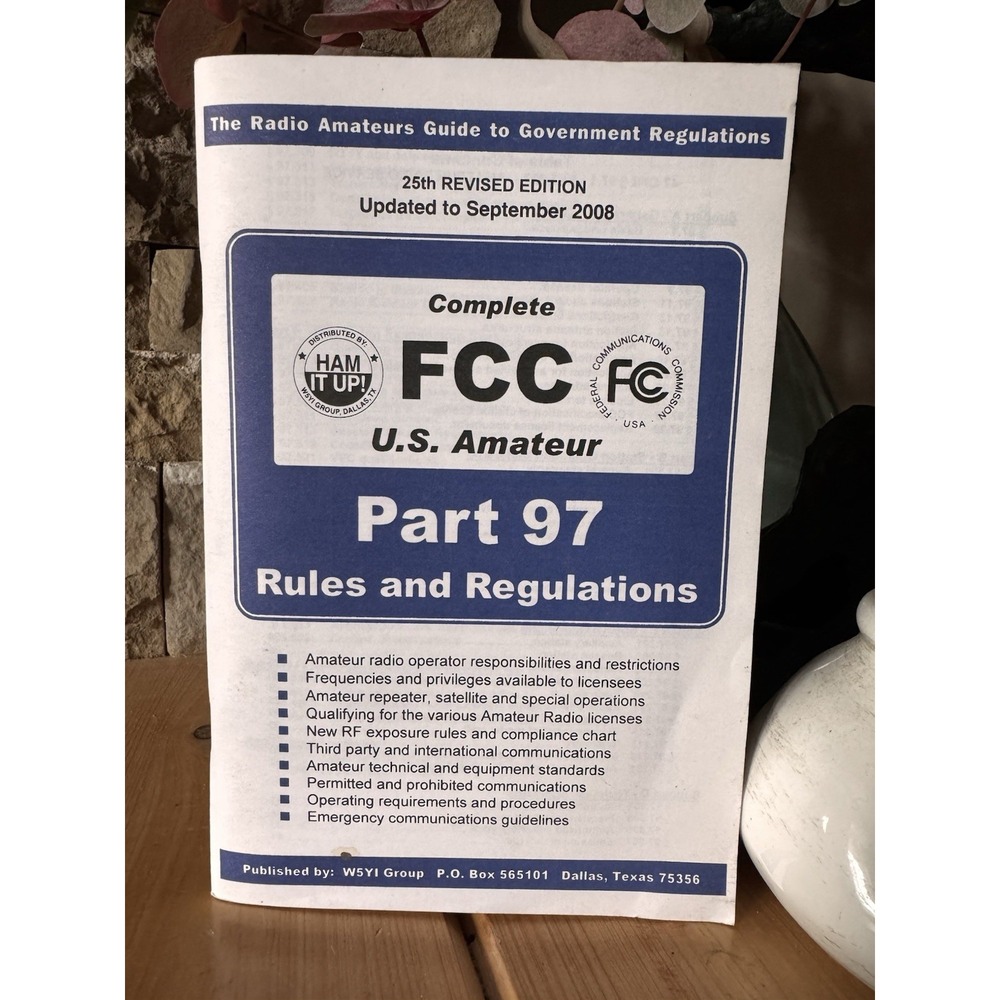 1998 Edition FCC Amateur Radio Rules And Regulations Manual Ham Radio